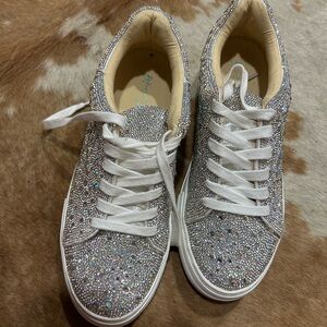 Betsey Johnson Sparkling Silver Women's Platform Sneakers